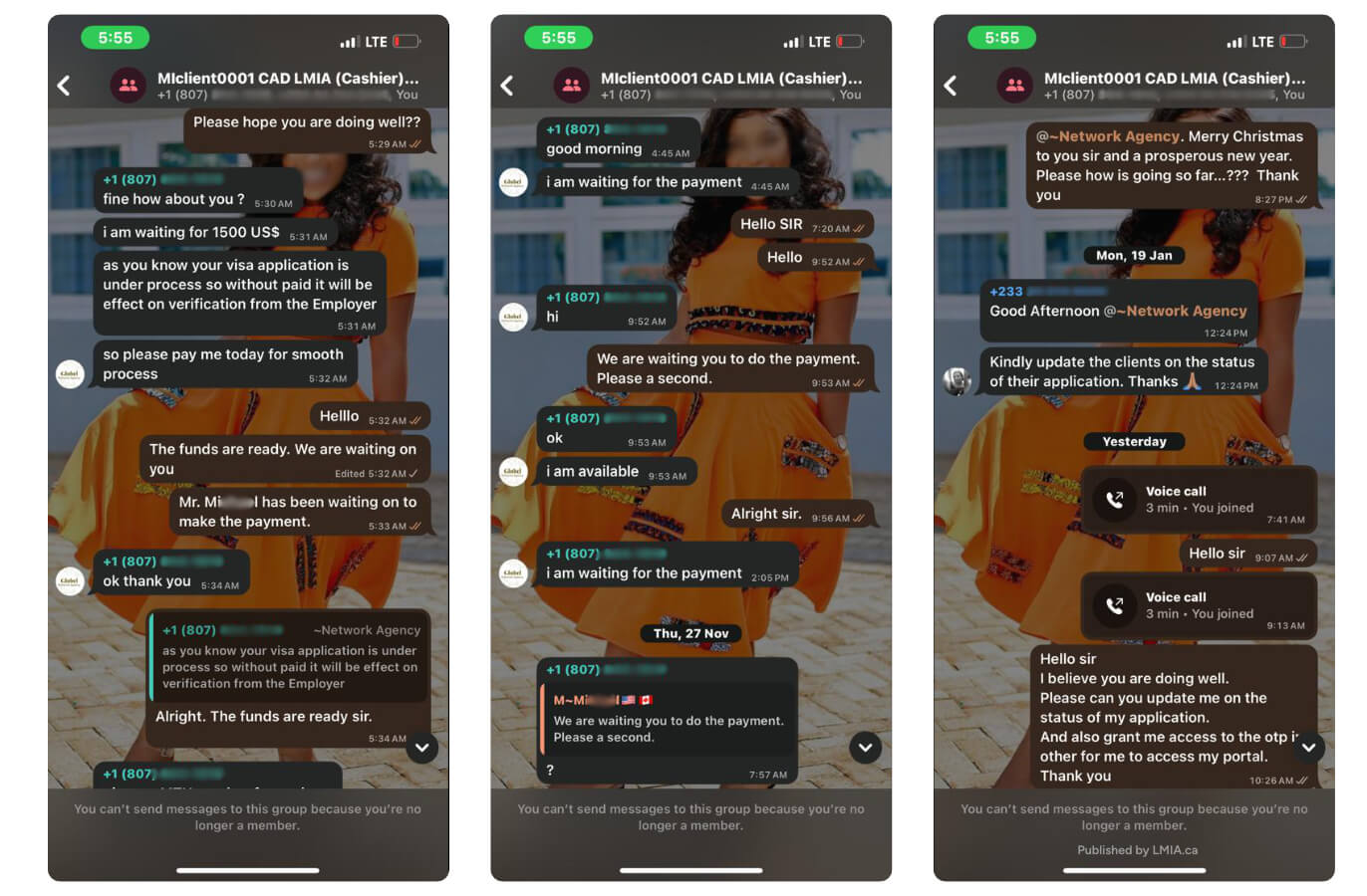 Screenshot of an LMIA scam #2